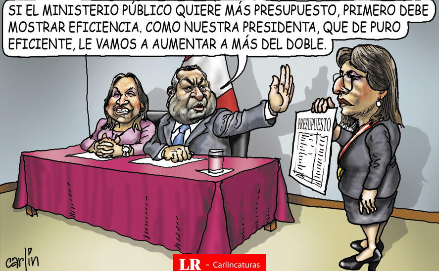 Caricatura política de Carlincatura del 12 de mayo de 2025, Dina Boluarte,  Gustavo Adrianzén