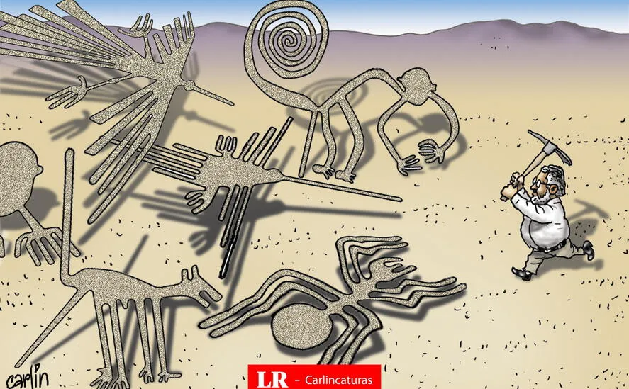 Caricatura política de Carlincatura del 5 de junio de 2025, Líneas de Nazca