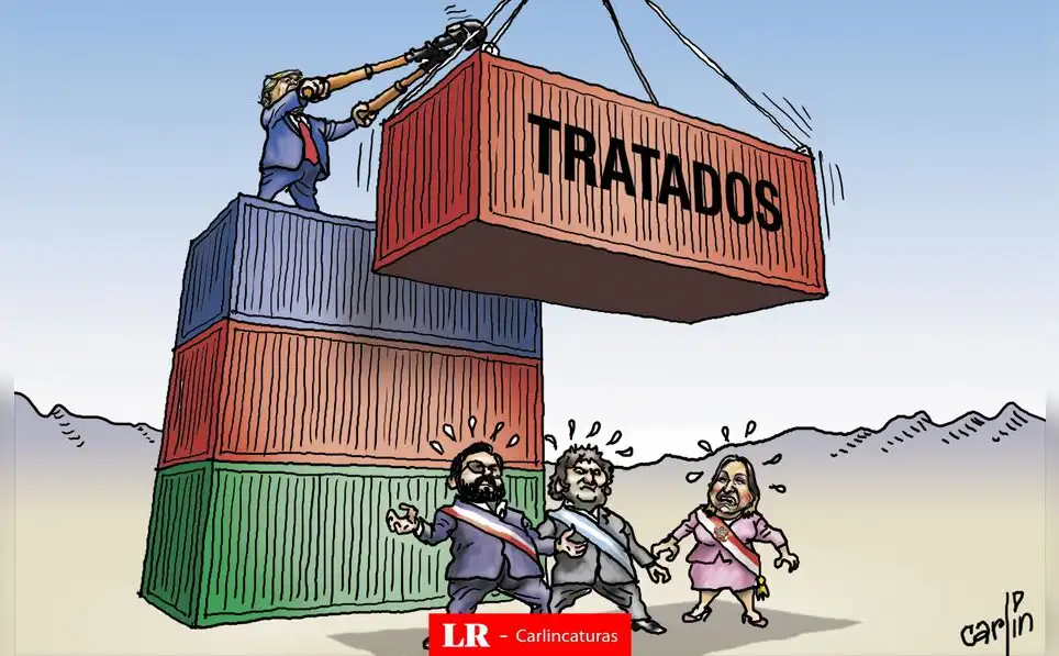 Caricatura política de Carlincatura del 04 de abril de 2025, Dina Boluarte, Javier Milei