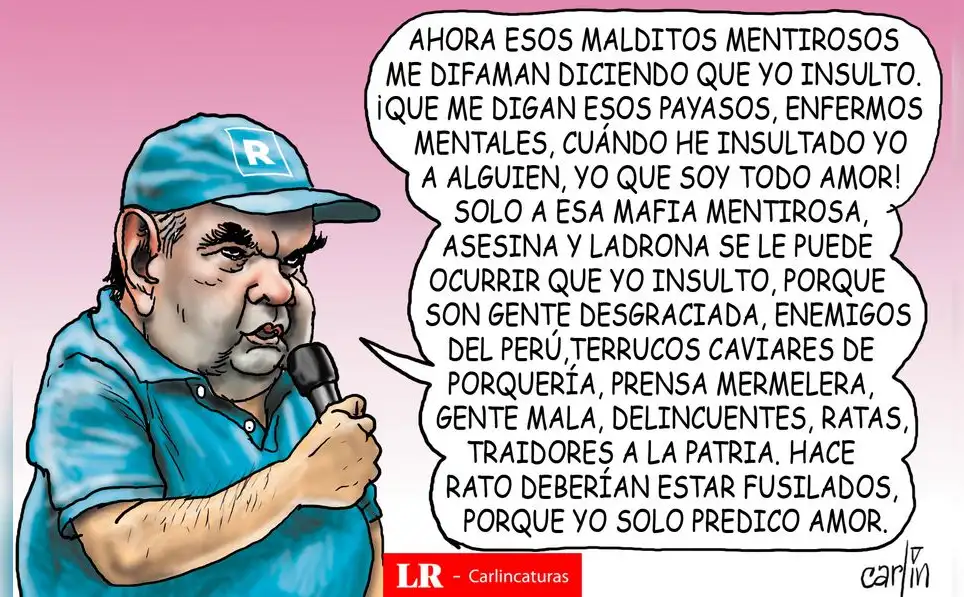 Caricatura política de Carlincatura del 20 de abril de 2025, Rafael López Aliaga