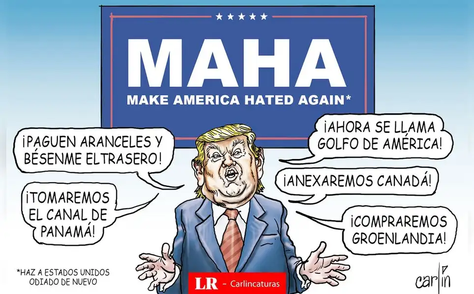 Caricatura política de Carlincatura del 21 de abril de 2025, Donald Trump