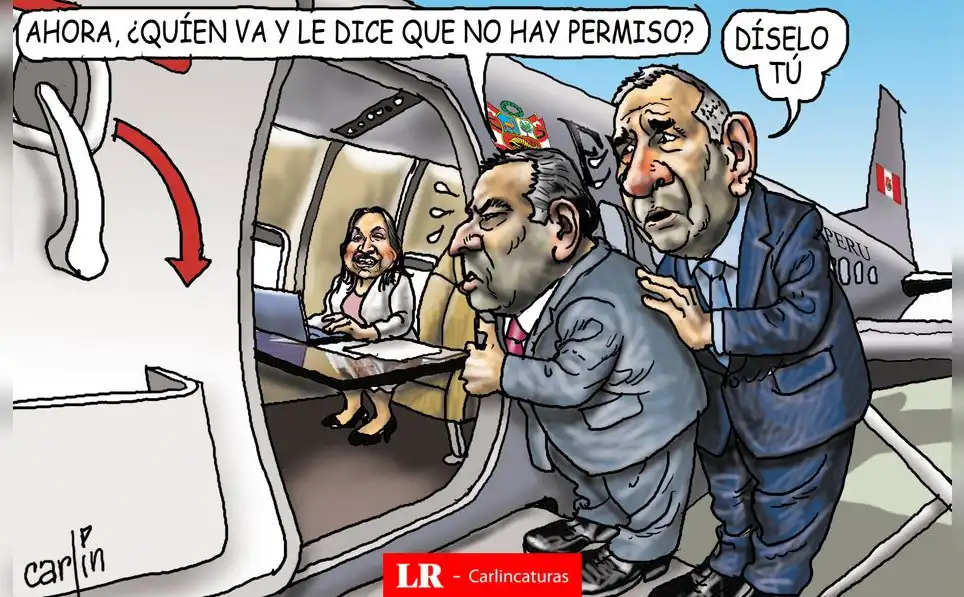 Caricatura política de Carlincatura del 25 de abril de 2025, Dina Boluarte, Gustavo Adrianzén