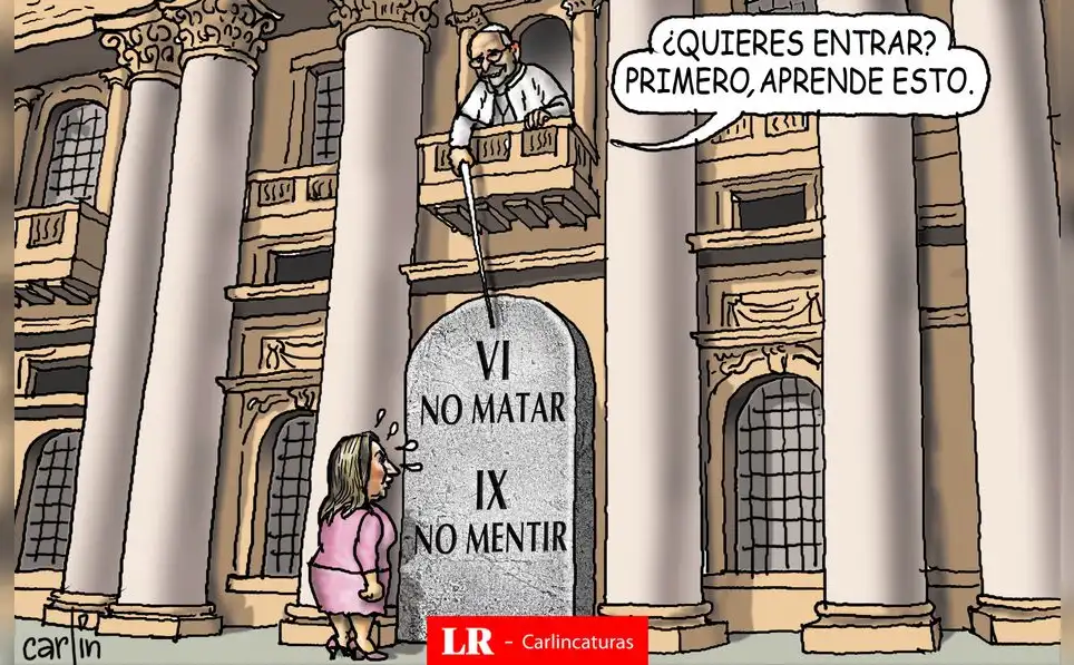 Caricatura política de Carlincatura del 18 de mayo de 2025, Dina Boluarte