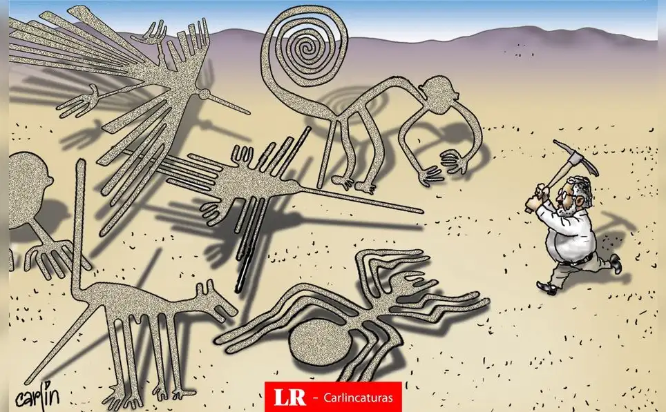 Caricatura política de Carlincatura del 5 de junio de 2025, Líneas de Nazca