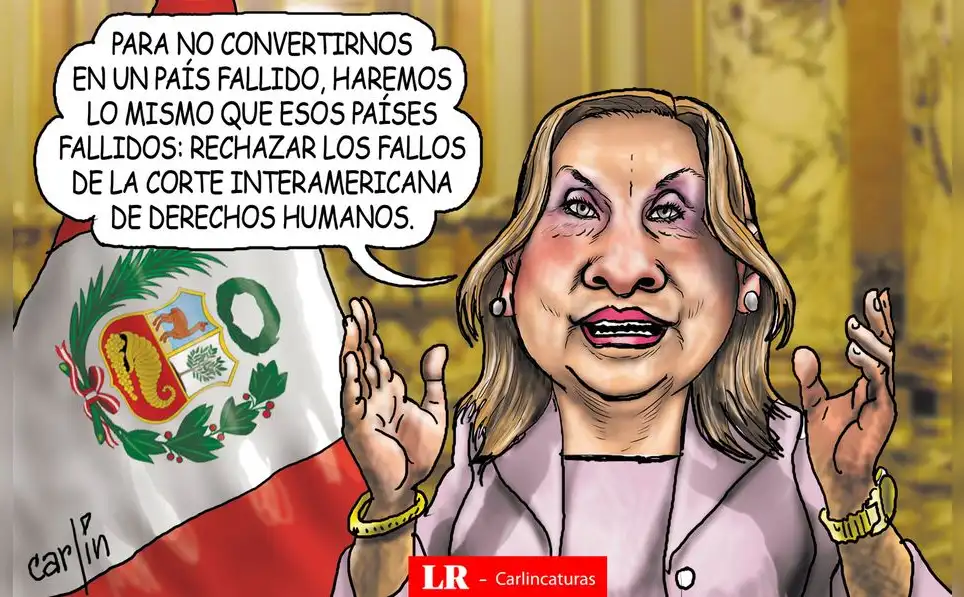 Caricatura política de Carlincatura del 3 de agosto de 2025, Dina Boluarte