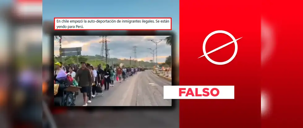 Este video no muestra una caravana migrante en la frontera Perú-Chile: fue grabado en México en octubre