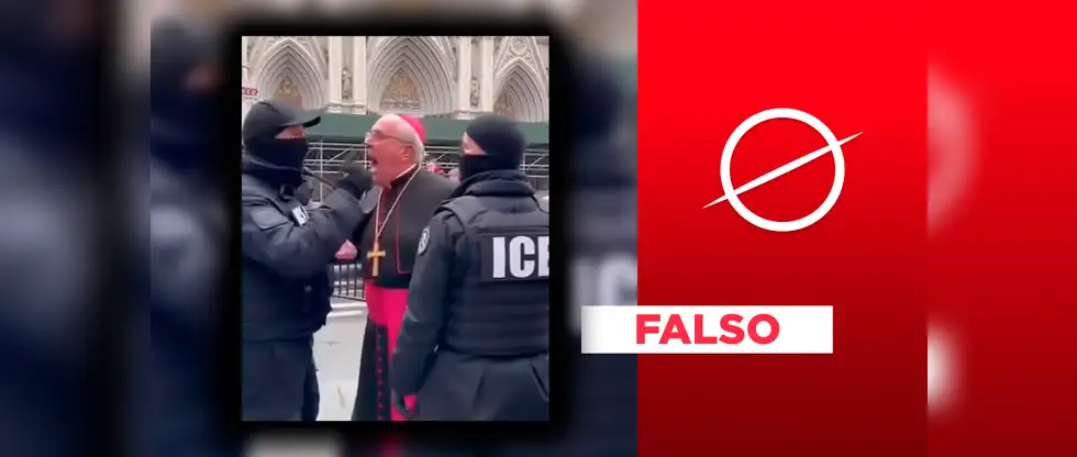 Las deformaciones en el fondo y en la mano del obispo cuestionaron su autenticidad en plataformas como Facebook y Threads.